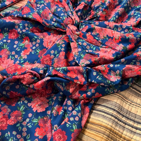 For Love & Lemons Annie Mini Dress Cobalt Floral Size X-S - Picture 3 of 7